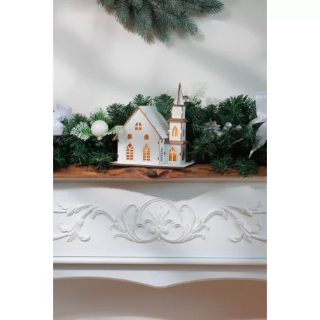 Dekoráció MagicHome Karácsony, fa, 6xLED meleg fehér, 15 x 17 x 18.5 cm, elemes