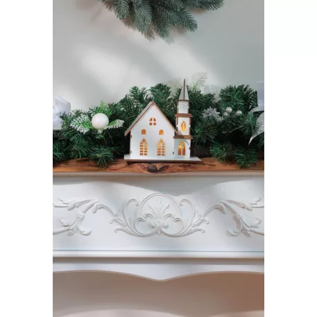 Dekoráció MagicHome Karácsony, fa, 6xLED meleg fehér, 15 x 17 x 18.5 cm, elemes