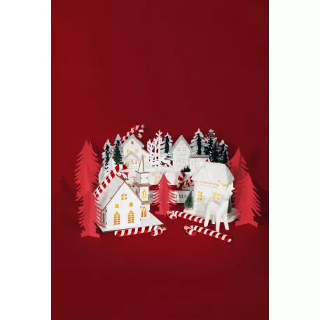 Dekoráció MagicHome Karácsony, fa, 6xLED meleg fehér, 15 x 17 x 18.5 cm, elemes