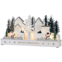   Dekoráció MagicHome Karácsonyi falu 15xLED meleg fehér, 45 x 15 x 22.7 cm, elemes
