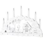 MagicHome Karácsonyi Dekoráció, házikó, fa, 10xLED meleg fehér, 45x5.2x31 cm, 2xAA