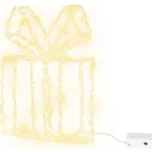 MagicHome karácsonyfadekoráció, ajándék, akril, 80xLED meleg fehér, 21x5x28 cm, 2xAA