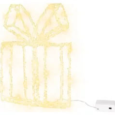   MagicHome karácsonyfadekoráció, ajándék, akril, 80xLED meleg fehér, 21x5x28 cm, 2xAA