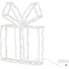   MagicHome karácsonyfadekoráció, ajándék, akril, 80xLED meleg fehér, 21x5x28 cm, 2xAA