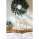 MagicHome karácsonyfadekoráció, ajándék, akril, 80xLED meleg fehér, 21x5x28 cm, 2xAA