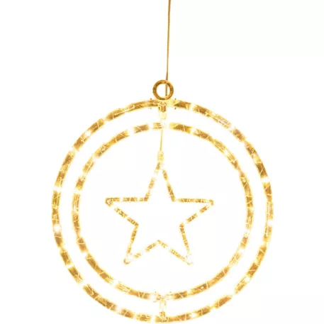 MagicHome Karácsonyi Dekoráció, Csillag 80xLED meleg fehér, 32 x 36 cm, elemes