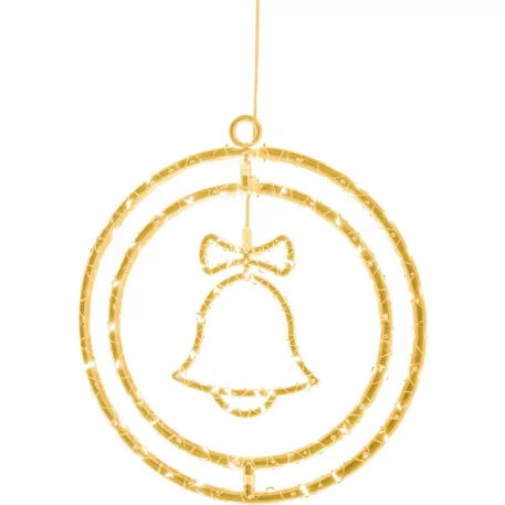 MagicHome karácsonyi dísz, harang, műanyag, 80xLED meleg fehér, 32 x 36 cm, elemes