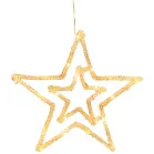 MagicHome karácsonyfadekoráció, csillag, ABS, 20xLED meleg fehér, 27,5 cm, 2xAA