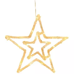   MagicHome karácsonyfadekoráció, csillag, ABS, 20xLED meleg fehér, 27,5 cm, 2xAA
