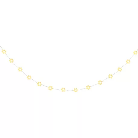 MagicHome karácsonyi lánc, hópelyhek, PVC, 15xLED meleg fehér, 1,4 m + 0,3 m, 2xAA