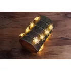 MagicHome karácsonyi lánc, hópelyhek, PVC, 15xLED meleg fehér, 1,4 m + 0,3 m, 2xAA