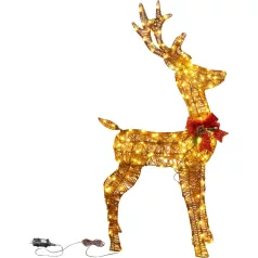   MagicHome Karácsonyi Dekoráció, szarvas, időzítővel, 230xLED meleg fehér, 1.2 m
