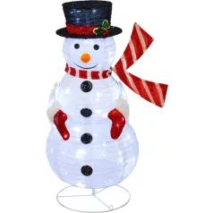   MagicHome karácsonyi dekoráció, hóember, fém/textil, 90xLED meleg fehér, időzítő, 50.8x40.6x91 cm