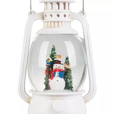 MagicHome karácsonyi lámpás, hóember, műanyag, 1xLED meleg fehér, 12x10x20,5 cm, 3xAA