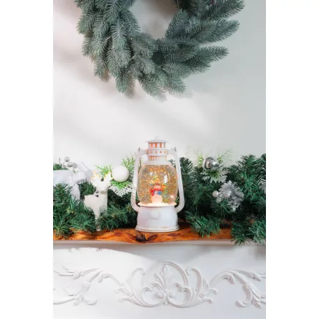 MagicHome karácsonyi lámpás, hóember, műanyag, 1xLED meleg fehér, 12x10x20,5 cm, 3xAA