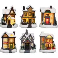   MagicHome Karácsonyi Dekoráció, házikó, 1xLED meleg fehér, 6x6x8 cm, 2xLR44