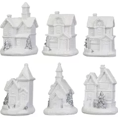   MagicHome karácsonyfadísz, házikó, műanyag, 1xLED meleg fehér, 6x6x8 cm, 2xLR44