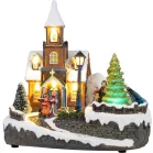 MagicHome Karácsonyi Dekoráció, Templom, műanyag, 1xLED meleg fehér, 21 x 14.5 x 20.8 cm, elemes