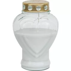 Bolsius szívgyertya, 80 h, 18,6 cm, sírhoz