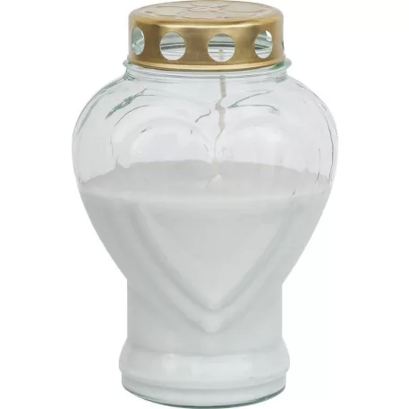 Bolsius szívgyertya, 80 h, 18,6 cm, sírhoz