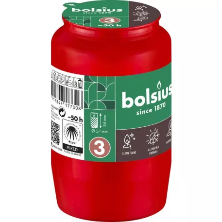 Gyertya utántöltő, 50 óra, 152 g, 57x94 mm, mécseshez, piros, olaj