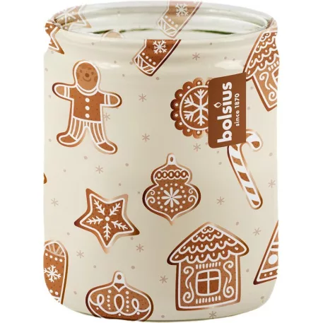 Gyertya Bolsius Starlight Nugát, Karácsony, üvegben, 23 óra, 68x82 mm