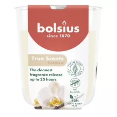 Bolsius True Scents gyertya, vanília, 80x73 mm, üvegben
