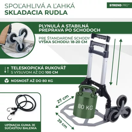 Strend Pro Molnárkocsi , összecsukható, lépcsőjáró, max. 80 kg