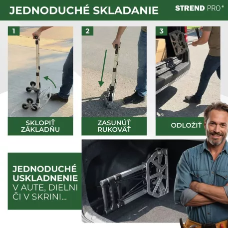 Strend Pro Molnárkocsi , összecsukható, lépcsőjáró, max. 80 kg
