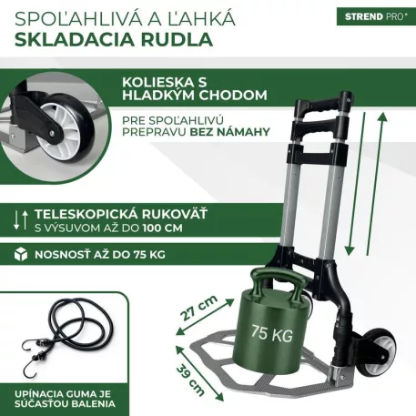 Strend Pro Molnárkocsi, összecsukható, lépcsőjáró, max. 75 kg