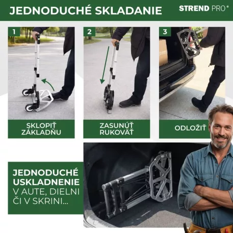 Strend Pro Molnárkocsi, összecsukható, lépcsőjáró, max. 75 kg