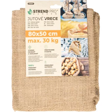 Zsák Strend Pro Garden, juta, 80x50 cm, max. 30 kg, zsinór nélkül