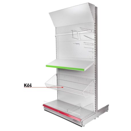 Polc H14 1200x0250x0400 mm, drótos, konzolokra
