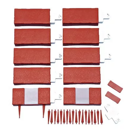 Ágyásszegély Ívelt Ge089, 20x9x4 cm, Pp, Solar, LED, 10 db, Teljes Hossza 2,20 m