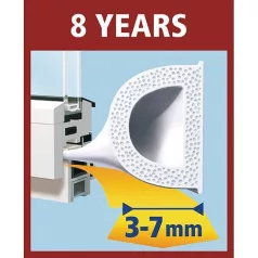   Tesamoll Öntapadós Tömítés Profil D, 9 mm, Fehér, 100 m