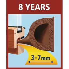 Tesamoll Öntapadós Tömítés Profil D, 9 mm, Barna, 100 m