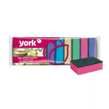 York 30030 Mosogatószivacs Edényekhez, 9x6x2,9 cm, 10 db