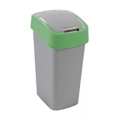 Szemetes Curver FLIP BIN 10L kosár, szürke / zöld, szemetet