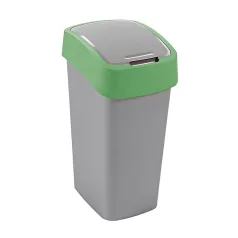 Szemetes Curver FLIP BIN 50L kosár, szürke / zöld, szemetet