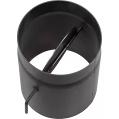   Kályhacső Hs K0250/150/2,0 mm, Csappantyúval, Rövid Rúddal