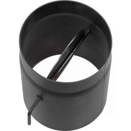 Kályhacső Hs K0250/150/2,0 mm, Csappantyúval, Rövid Rúddal