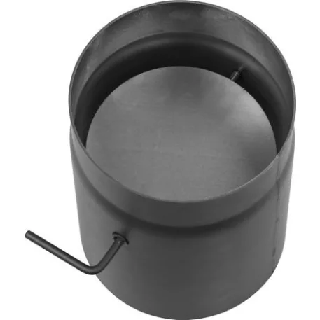 Kályhacső Hs K0250/150/2,0 mm, Csappantyúval, Rövid Rúddal