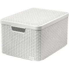 Kosár Curver Style2 Lid L, Cream, 45x25x33 cm,Fedéllel