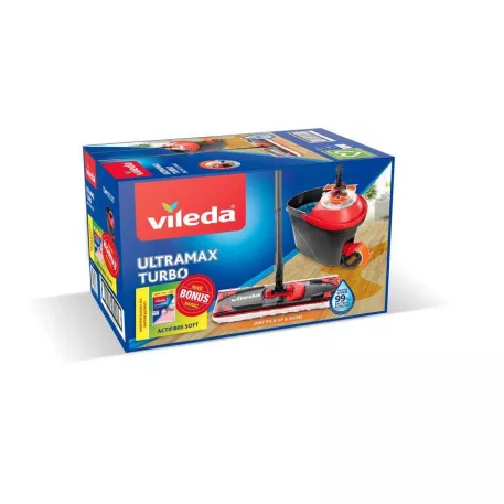 Vileda Ultramax TURBO felmosó+vödör + Actifibre Soft kendő