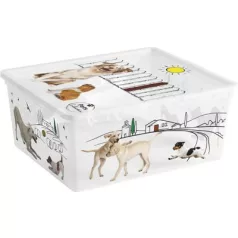 Doboz fedővel KIS C Style Pets M, 18L, 34x40x17 cm