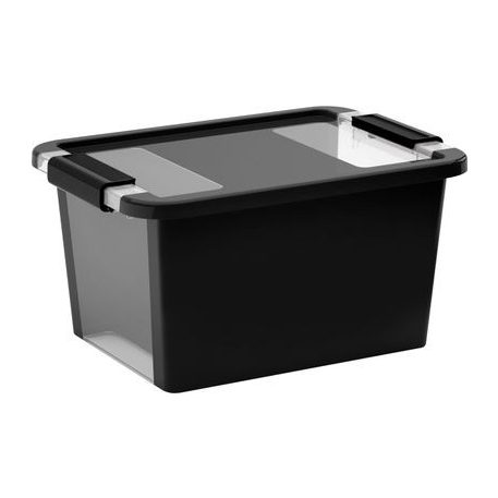 Doboz fedővel KIS Bi-Box S, 11L, fekete, 26x36,5x19 cm