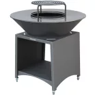 Grill Strend Pro Fiesta, antracit kivitel, acél, 100 cm átmérő, tűzrakóval