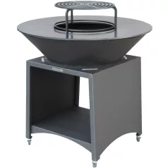   Grill Strend Pro Fiesta, antracit kivitel, acél, 100 cm átmérő, tűzrakóval