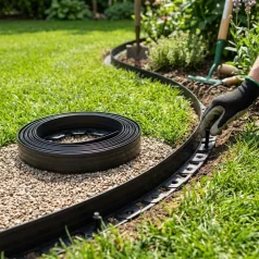   Strend Pro Garden gyepszegély, rugalmas, fekete, L-10 m, 4 cm