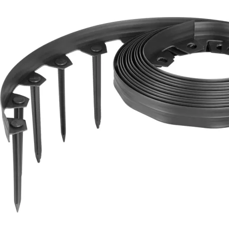 Strend Pro Garden gyepszegély, rugalmas, fekete, L-10 m, 4 cm